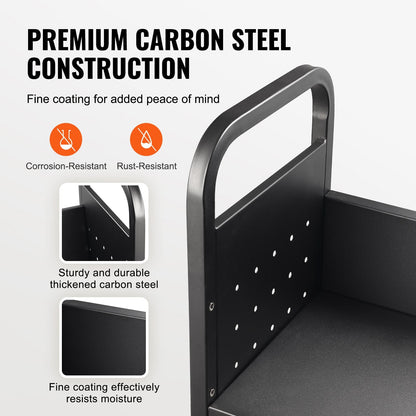 Rolling Library Cart with L-Shaped Shelves, 150 kg Capacity, 0.79 x 0.38 x 1.25 m
