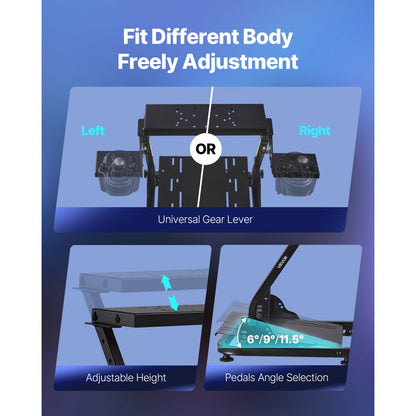 Racing Wheel Stand, Adjustable & Foldable Simulator Stand for Logitech G29 G27 G920 G923, Thrustmaster T300RS T300GT T248 TS-PC TSXW Gaming Cockpit,Pedals Simulator NOT Included