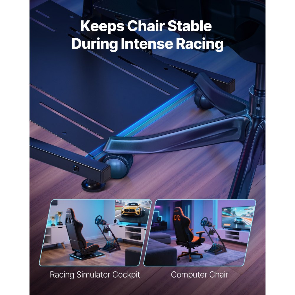 Racing Wheel Stand, Adjustable & Foldable Simulator Stand for Logitech G29 G27 G920 G923, Thrustmaster T300RS T300GT T248 TS-PC TSXW Gaming Cockpit,Pedals Simulator NOT Included