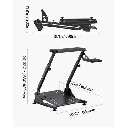 Racing Wheel Stand, Adjustable & Foldable Simulator Stand for Logitech G29 G27 G920 G923, Thrustmaster T300RS T300GT T248 TS-PC TSXW Gaming Cockpit,Pedals Simulator NOT Included