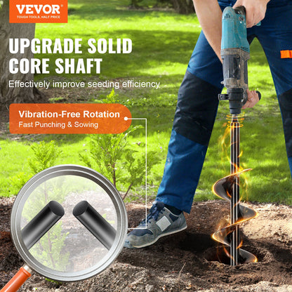 VEVOR Auger Drill Bits for Planting Set of 4 Garden Auger Spiral Drill Bits