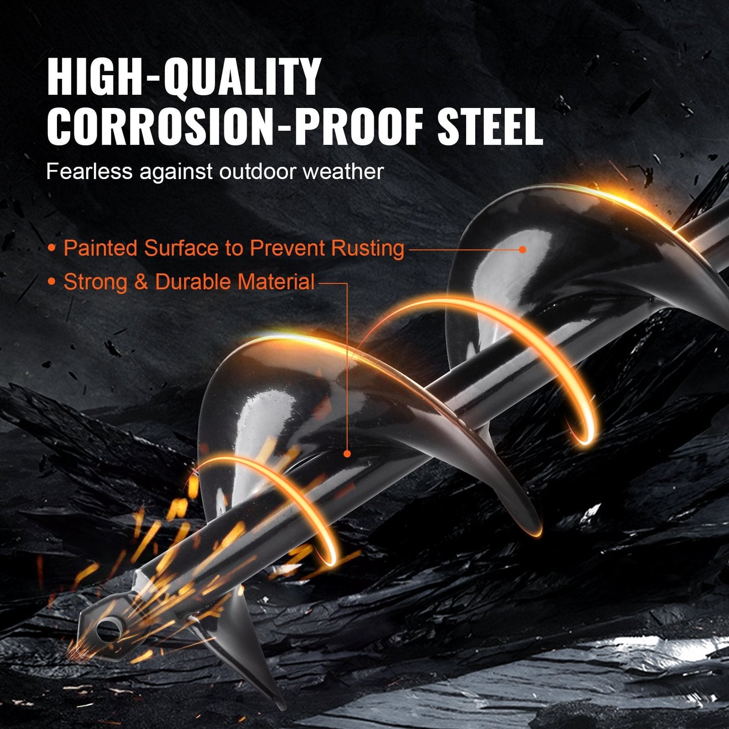 Garden Spiral Auger Drill Bit Set of 4 – Durable, Versatile, Multiple Sizes