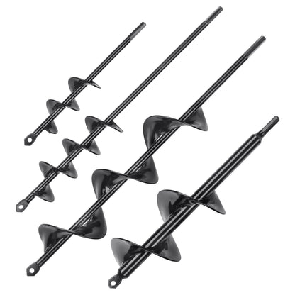 Garden Spiral Auger Drill Bit Set of 4 – Durable, Versatile, Multiple Sizes