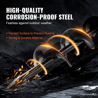 Garden Auger Drill Bit, 77mm x 600mm, for Planting and Hole Digging