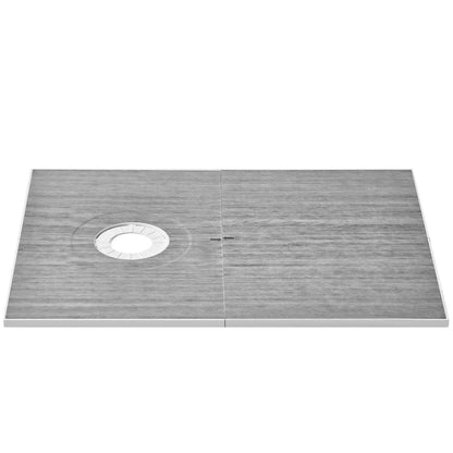 VEVOR Shower Curb Kit, 1524x965mm Shower Pan Kit with 160mm Offset Drain, Lightweight