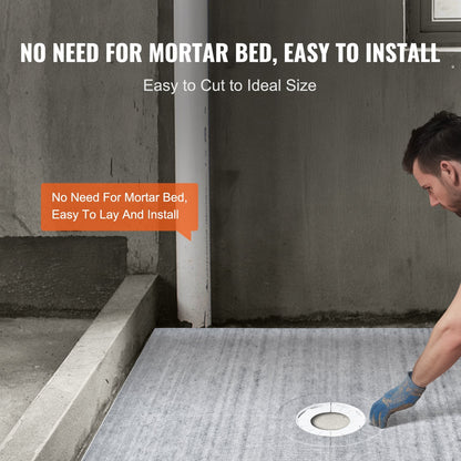 Lightweight 1.8x1.8m Shower Pan Kit with 160mm Central Drain and Waterproof Cloths