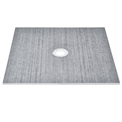 Lightweight 1.8x1.8m Shower Pan Kit with 160mm Central Drain and Waterproof Cloths