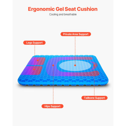 VEVOR Seat Cushion Cooling Gel Seat Chair Cushion for Hips Back Pressure Relief