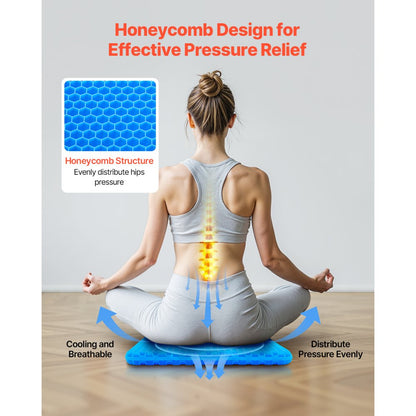 VEVOR Seat Cushion Cooling Gel Seat Chair Cushion for Hips Back Pressure Relief