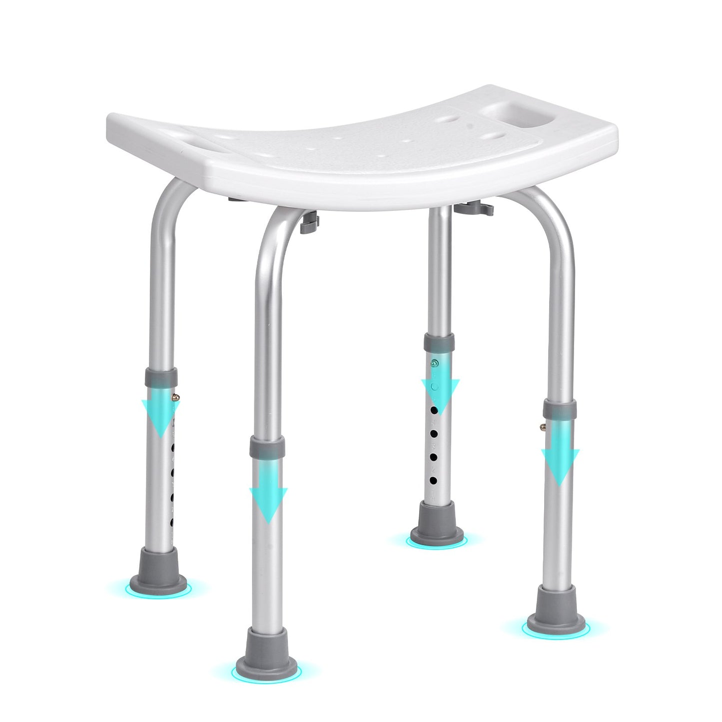 VEVOR Shower Chair, Adjustable Height Shower Stool with Built-in Handles, Shower