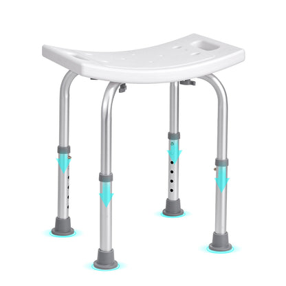 VEVOR Shower Chair, Adjustable Height Shower Stool with Built-in Handles, Shower
