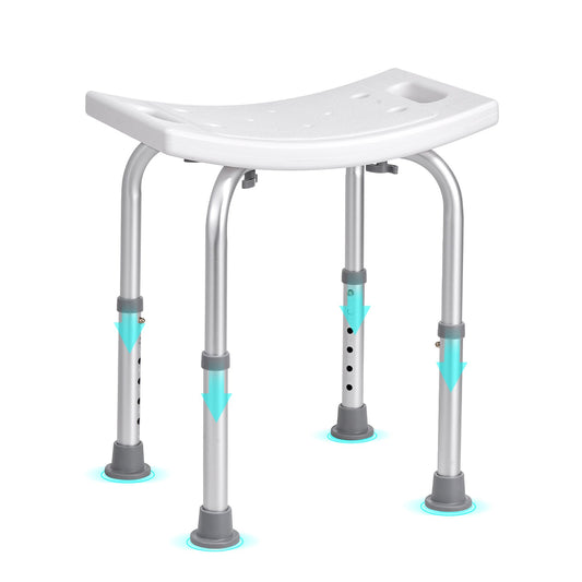 VEVOR Shower Chair, Adjustable Height Shower Stool with Built-in Handles, Shower