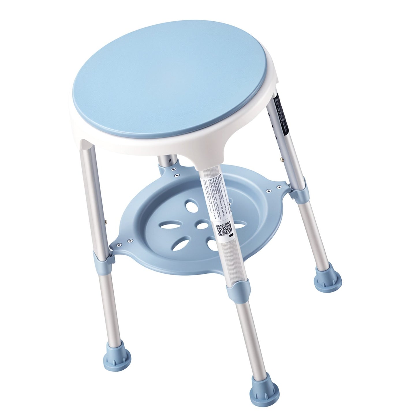 Swivel Shower Chair 360 Degree, Height Adjustable Bath Seat for Inside Showers or Tubs, Non-Slip Rotating Bathtub Stool with Storage Tray for Elderly Disabled Injured, 158kg Capacity