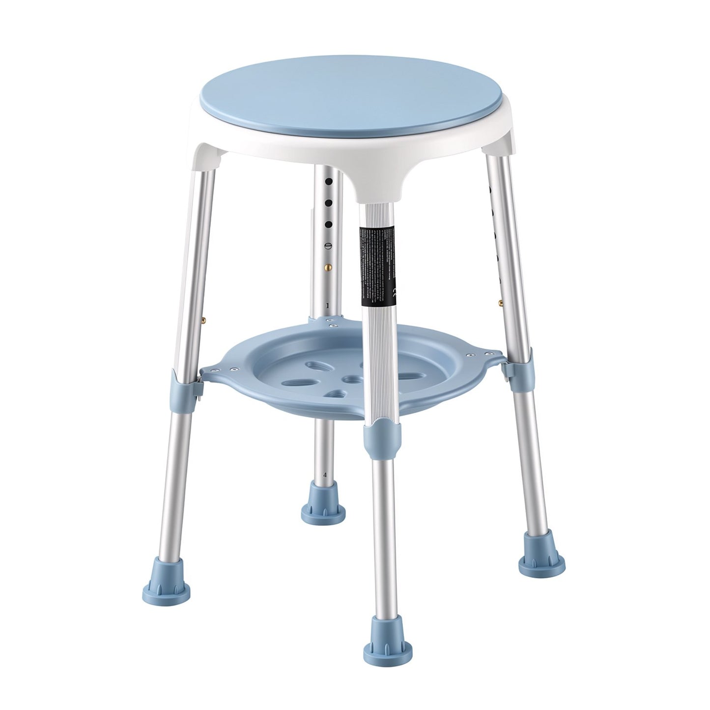 Swivel Shower Chair 360 Degree, Height Adjustable Bath Seat for Inside Showers or Tubs, Non-Slip Rotating Bathtub Stool with Storage Tray for Elderly Disabled Injured, 158kg Capacity