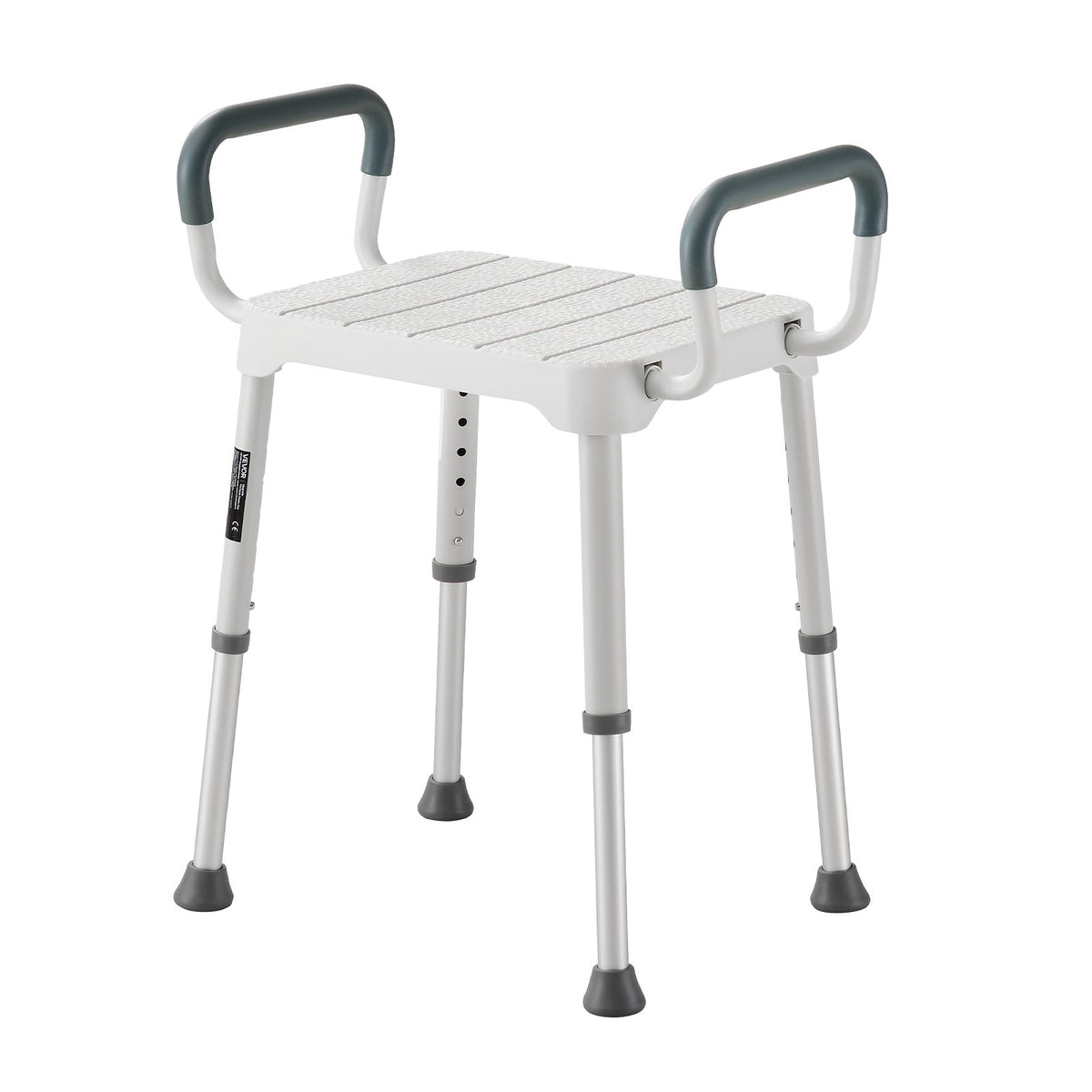 Shower Chair with Armrest, 6-Level Height Adjustable Bath Seat for Inside Shower or Tubs, Non-Slip Bathroom Bathtub Chair for Elderly Disabled Injured, 181kg Capacity