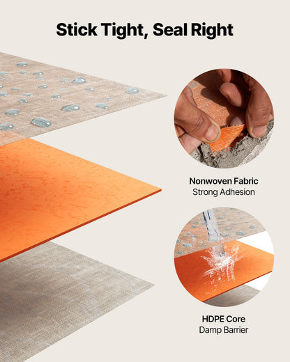 Waterproof Membrane for Shower, 0.13 x 30 m 3.84 m² Waterproofing Tile Membrane, 0.5mm Thick Polyethylene Fabric Roll, Easy to Cut for Bathroom, Kitchen, Sauna, Corners, Niches, Tile Joints