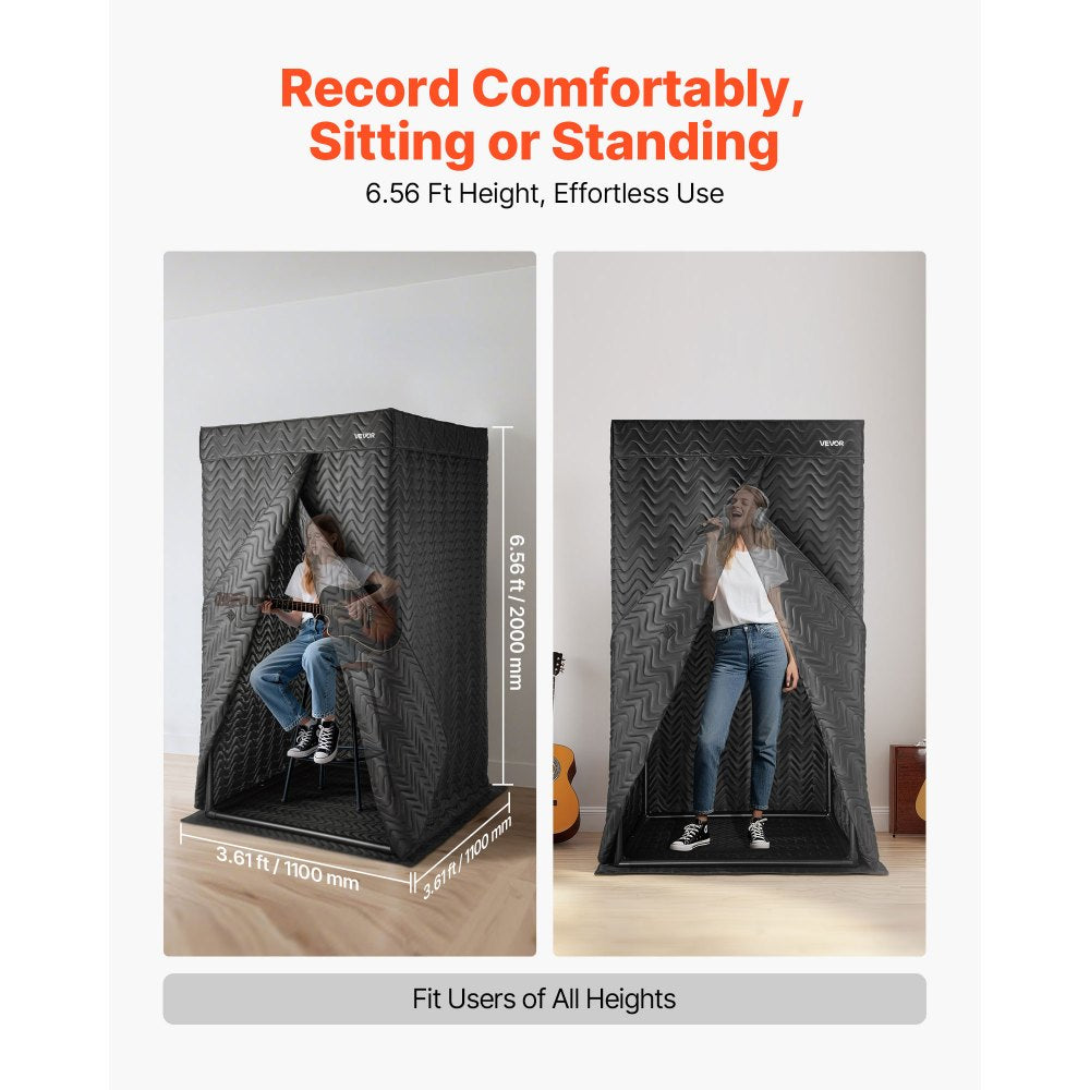 200 cm Portable Vocal Booth Pro-Grade Recording Studio for Voiceovers