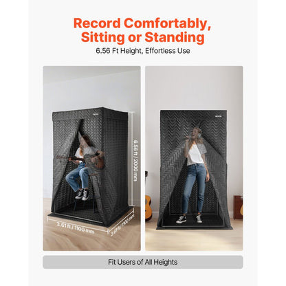 200 cm Portable Vocal Booth Pro-Grade Recording Studio for Voiceovers