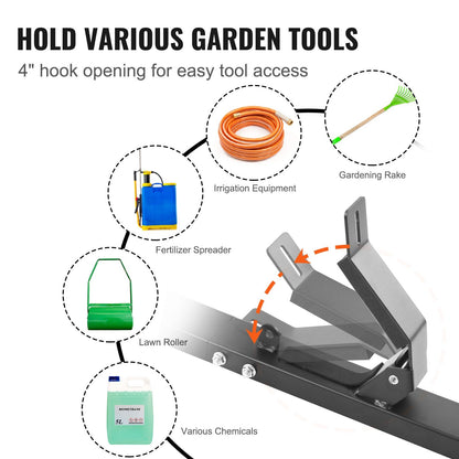 Lockable 3-Tool Trimmer Rack for Landscape Trailers, Vertical Mount, Steel