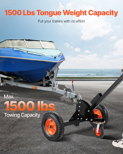 1500lbs 2-in-1 Trailer Dolly 22 and 26 in Adjustable Height 2in Ball with Caster
