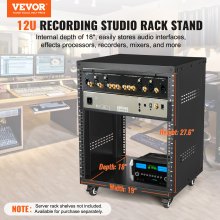 12U AV Rack with 226.8 kg Capacity for Studio and Network Equipment