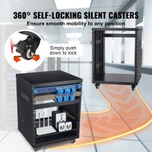 12U AV Rack with 226.8 kg Capacity for Studio and Network Equipment