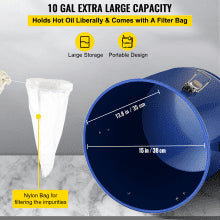 10 Gal Grease Disposal Caddy with Lid & Filter Bag, 4.69 kg Capacity, Dark Blue