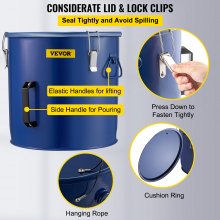 10 Gal Grease Disposal Caddy with Lid & Filter Bag, 4.69 kg Capacity, Dark Blue