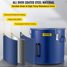 10 Gal Grease Disposal Caddy with Lid & Filter Bag, 4.69 kg Capacity, Dark Blue