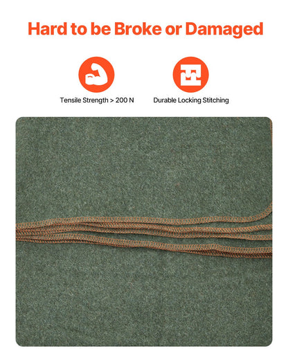 VEVOR Wool Camping Blanket 1.62 m x 2.23 m for Camping Hiking Travel Texture