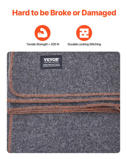 VEVOR Wool Camping Blanket 1.62 m x 2.23 m for Camping Hiking Travel Light Grey