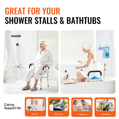 VEVOR Shower Chair Seat with Padded Arms and Back, Shower Stool with Reinforced