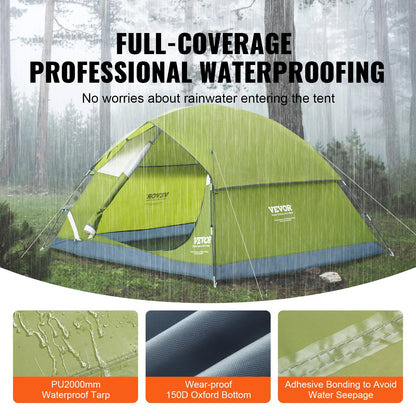 6-Person Waterproof Camping Tent, Lightweight & Easy Setup, 2.1 x 2.1 x 1.2 m