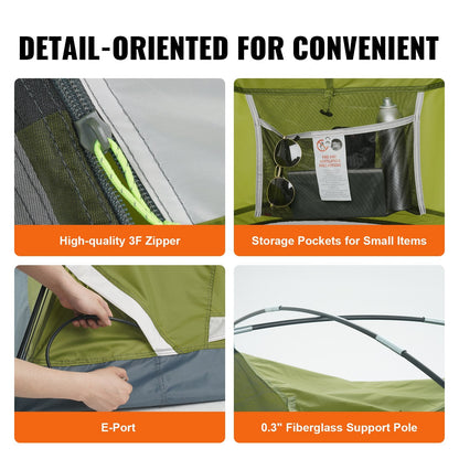 6-Person Waterproof Camping Tent, Lightweight & Easy Setup, 2.1 x 2.1 x 1.2 m