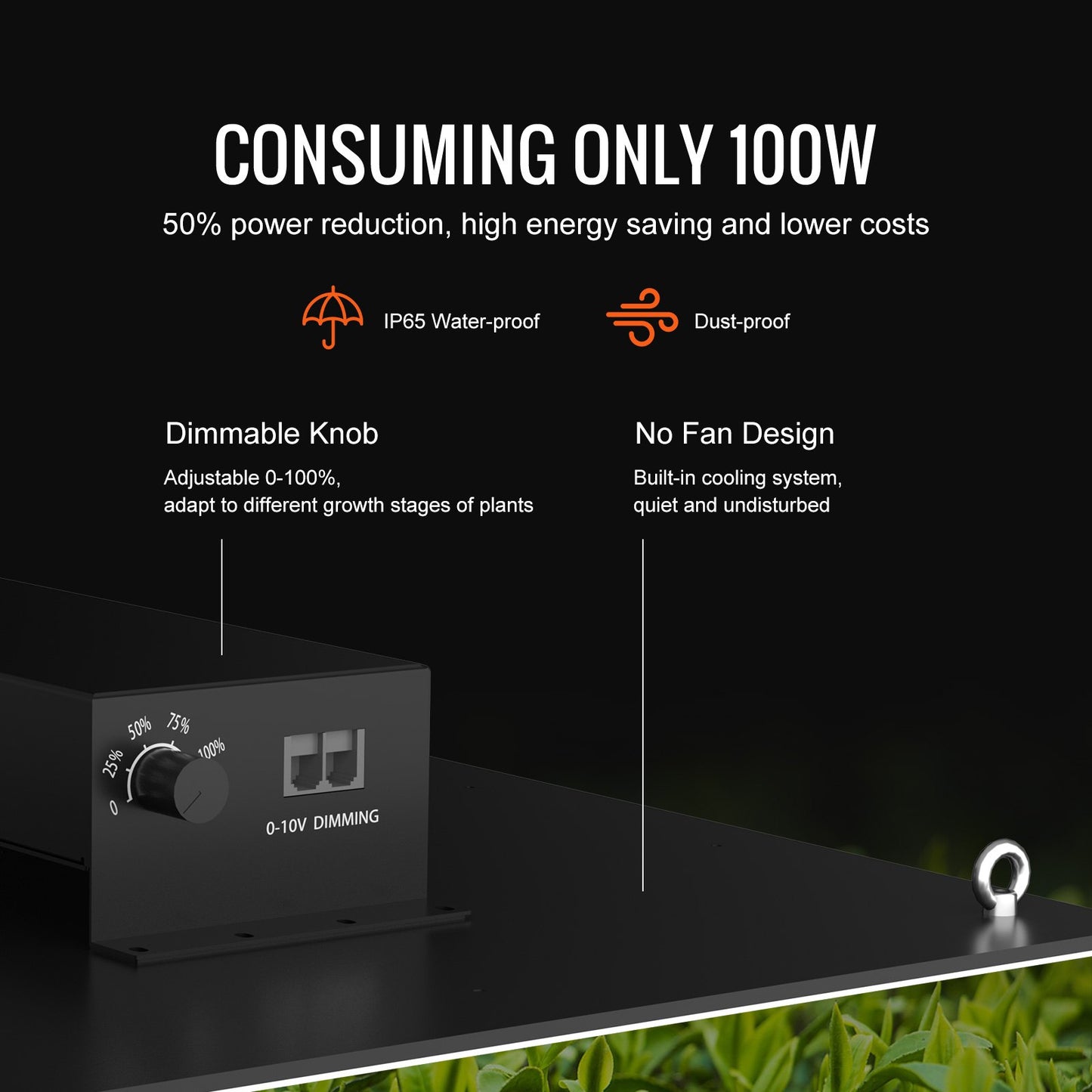 VEVOR LED Grow Light, 300W Full Spectrum Dimmable, High Yield Samsung 2B1B Diodes