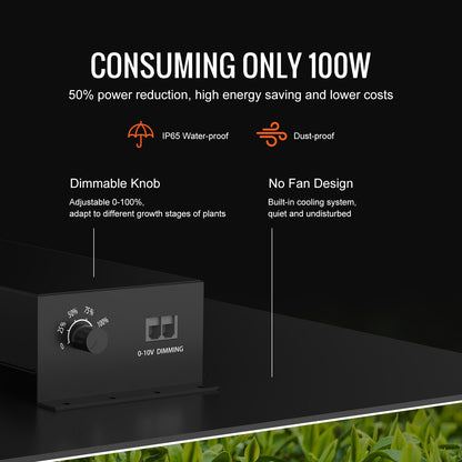 VEVOR LED Grow Light, 400W Full Spectrum Dimmable, High Yield Samsung 2B1B Diodes