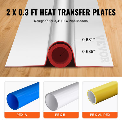 VEVOR PEX Heat Transfer Plates 0.6m, Radiant Heat Plates for 19mm PEX Pipe, Durable