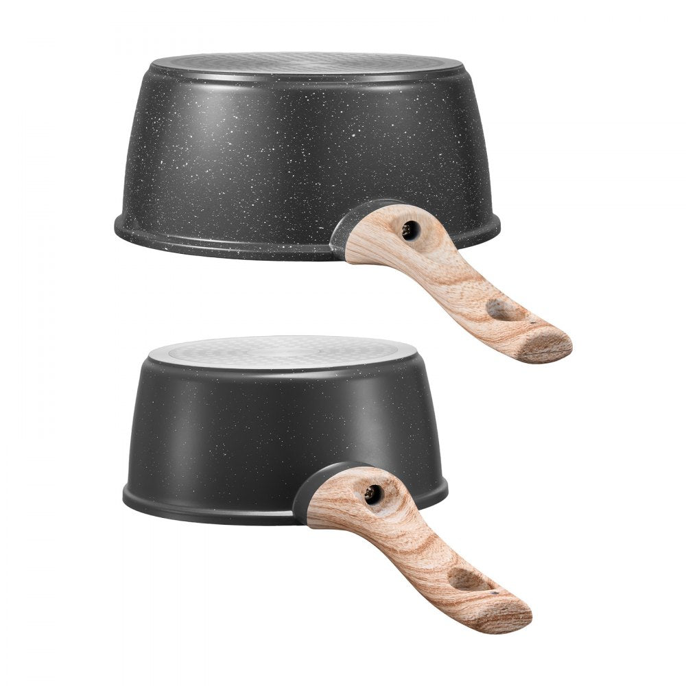 1.5 QT & 2.5 QT Nonstick Saucepan Set with Glass Lid & Detachable Handle