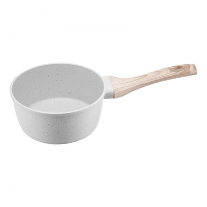 1.5 QT Saucepan Nonstick Saucepan with Glass Lid & Detachable Handle White
