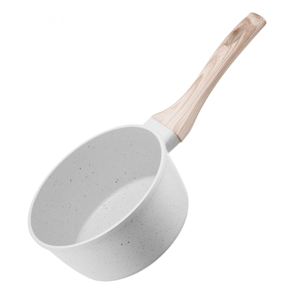 1.5 QT Saucepan Nonstick Saucepan with Glass Lid & Detachable Handle White