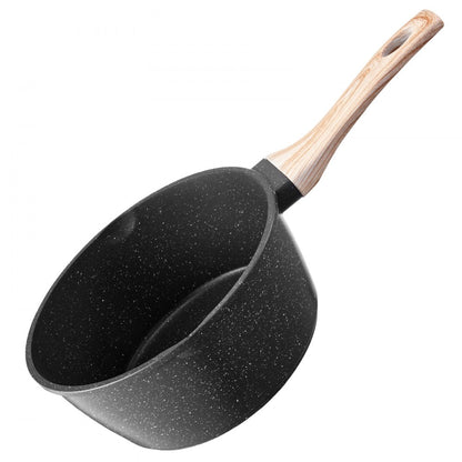 2.5 QT Saucepan Nonstick Saucepan with Glass Lid & Detachable Handle Black