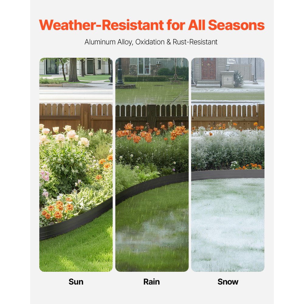 VEVOR Metal Landscape Edging 10Packs 60in Rust-Resistant Bendable for Yard Garden