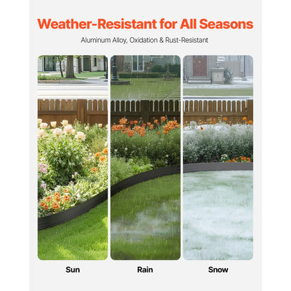 VEVOR Metal Landscape Edging 10Packs 60in Rust-Resistant Bendable for Yard Garden