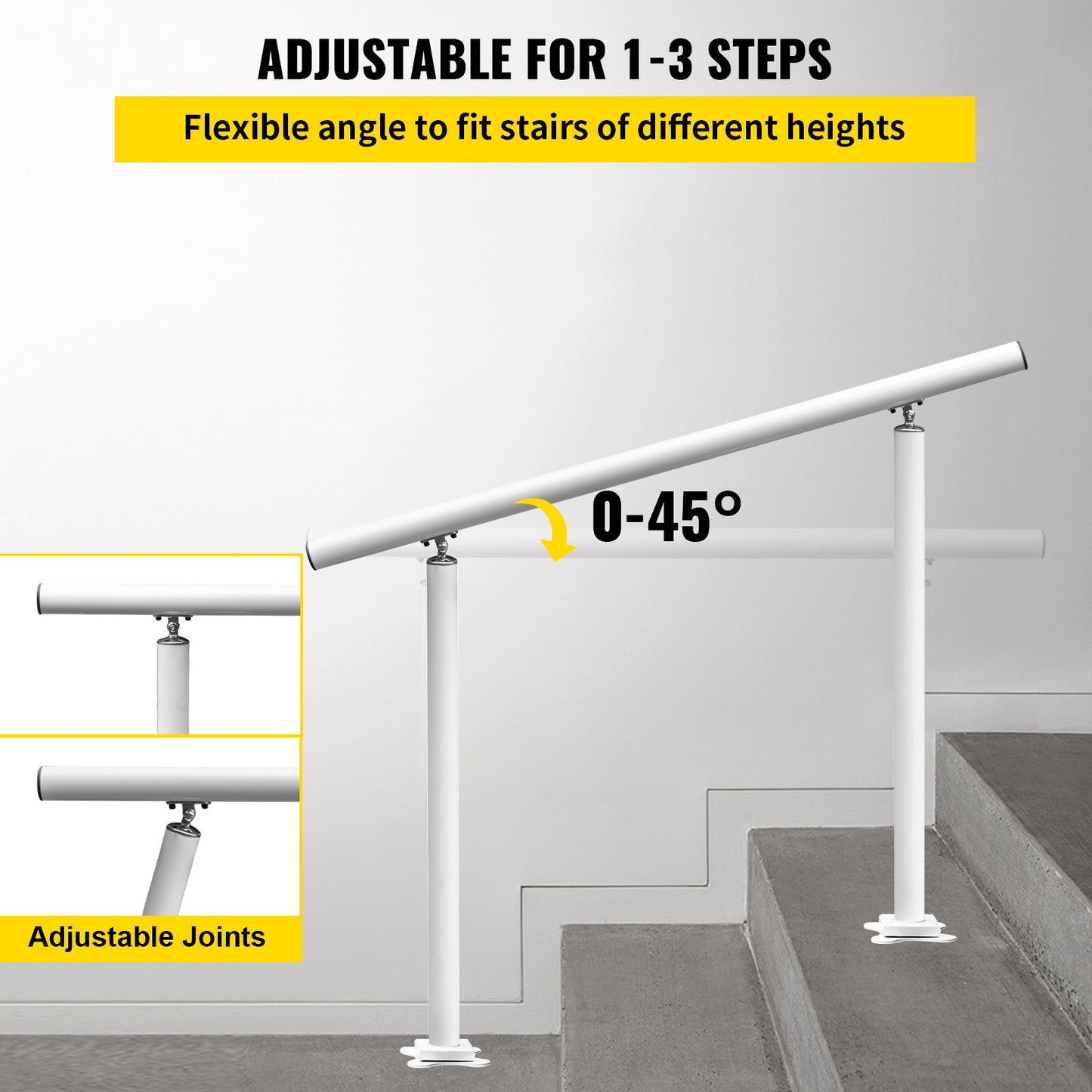 VEVOR Handrail Outdoor Stairs, 3ft, 34 Inch Outdoor Handrail, Outdoor Stair Railing