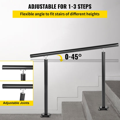 VEVOR Handrail Outdoor Stairs, 3ft, 34 Inch Outdoor Handrail, Outdoor Stair Railing