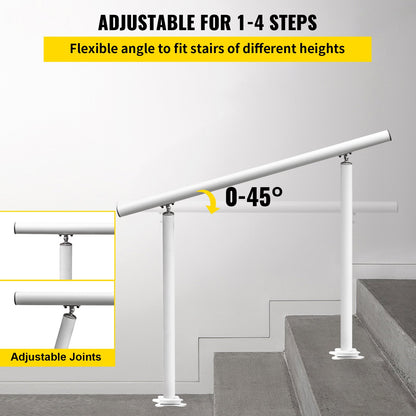 VEVOR Handrail Outdoor Stairs, 4ft, 34 Inch Outdoor Handrail, Outdoor Stair Railing