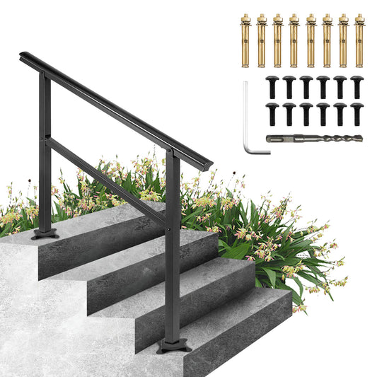 VEVOR Handrail Outdoor Stairs 47.6 X 35.2 Inch Outdoor Handrail Outdoor Stair Railing