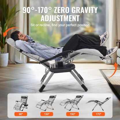 Zero Gravity Recliner Chair with Adjustable Recline & Cushioned Pad, 2.5m, 227kg