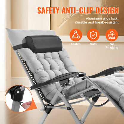 Zero Gravity Recliner Chair with Adjustable Recline & Cushioned Pad, 2.5m, 227kg