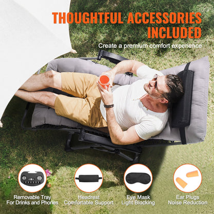Zero Gravity Recliner Chair with Adjustable Recline & Cushioned Pad, 2.5m, 227kg